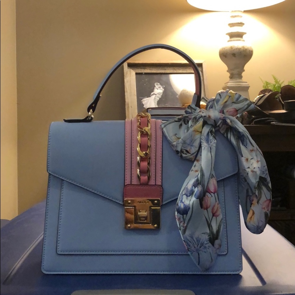 ALDO Shoes Blue and Pink Top Handle Crossbody Bag